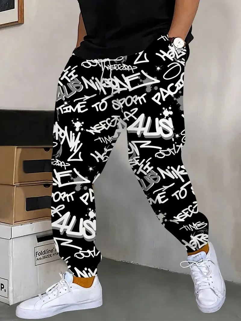 

The new men's trousers for Spring and Autumn 2025 are comfortable soft casual and fashionable featuring letter prints