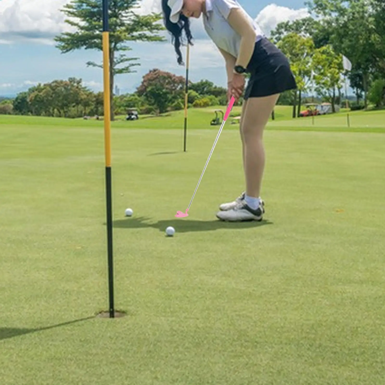 

Pink Golf Putter Women Right Hand Putter AntiSlip Grip Lightweight Portable Golf Club Practice for Office Garden Yard Lawn