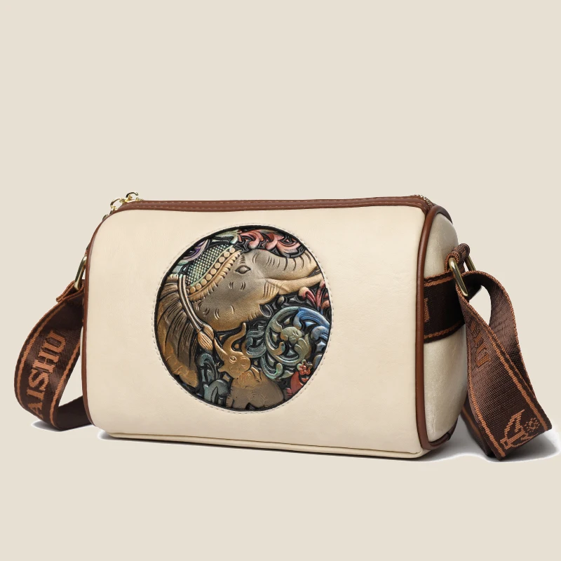 Women\'s Shoulder Bag Famous Brand Elephant Embroidered Female Messenger Bags Wallet High Quality Leather Girl Bolsas Sac A Main