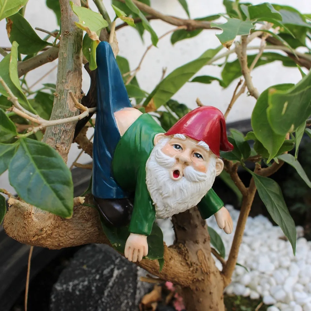 الإبداعية مضحك صغير جنوم تمثال معلق الراتنج الكرتون قزم مصغرة النحت نابض بالحياة قزم السراويل قلادة في الهواء الطلق فناء #4