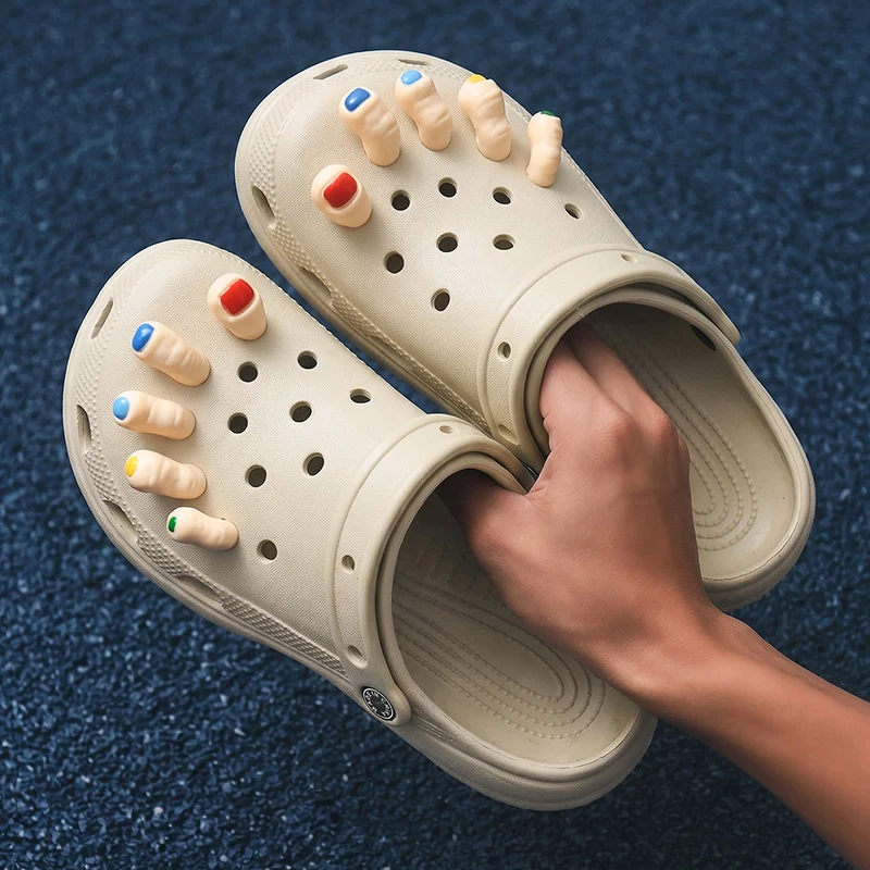 Classic Summer Women Clogs with Finger Female Sandals Thick Bottom Home Slides Soft EVA Garden Shoes Beach Sandals Home Slippers