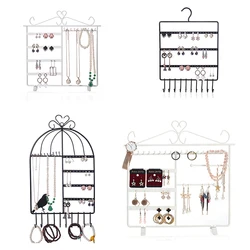 Metal Earring Organizer Household Wall Hanging Necklace Rack Ear Clip Jewelry Display Rack Ear Stud Bracelet Holder