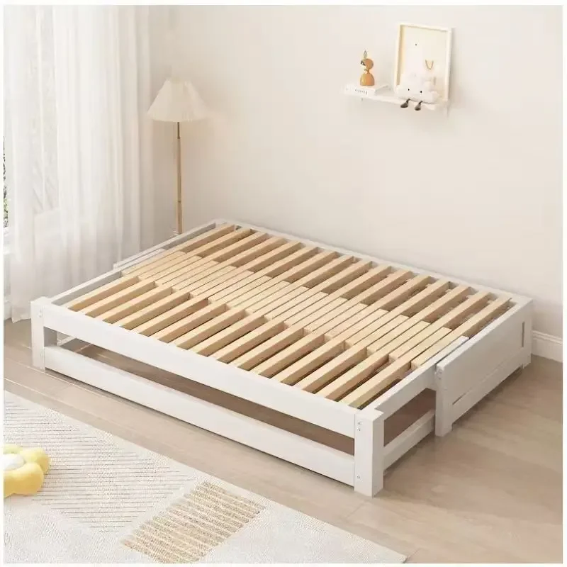 Chinese solid wood side pull bed multi-functional folding bed storage sofa