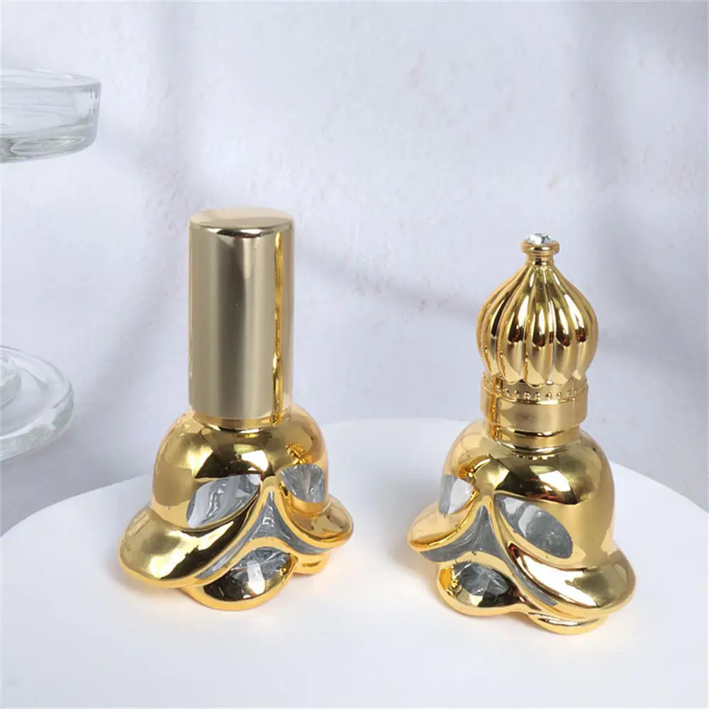 10ml High Grade Perfume Bottle Cube Gold Glass Bottle Empty Cosmetic Containers Travel Portable Atomizer Ultra Mist Sprayer