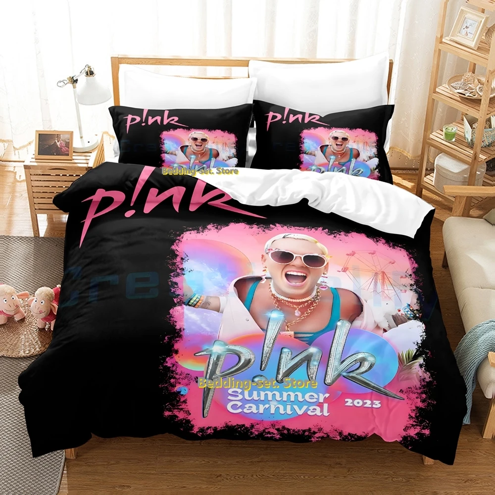 

Pink Singer Tour 2024 Bedding Set Single Twin Full Queen King Size Bed Set Adult Kid Bedroom Duvetcover Sets Anime Bed Sheet Set