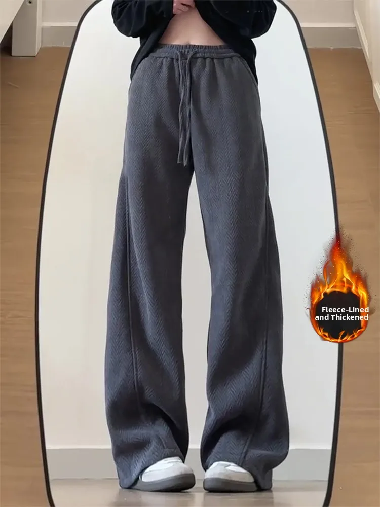 

Мужские широкие брюки ay Wheat Spike American Sle с изогнутым кроем, на флисовой подкладке, для осени и зимы, повседневные спортивные штаны