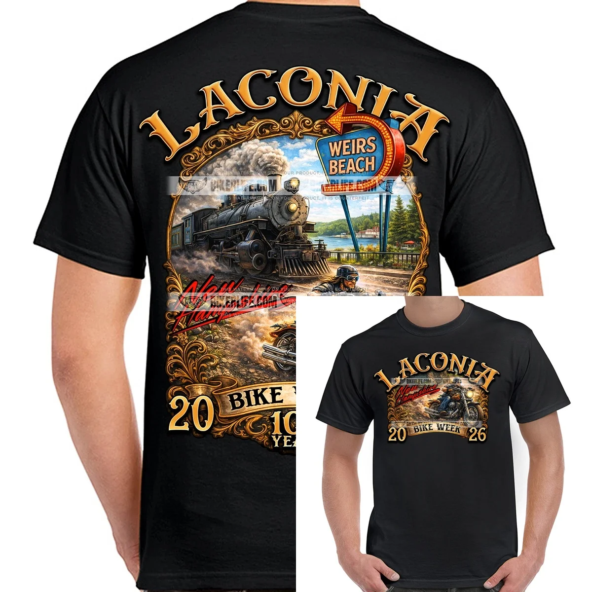 T-Shirt 2026 Laconia Motorcycle Week Train Race Graphic Printing High-end Luxury Unisex Style Both of Men and Women