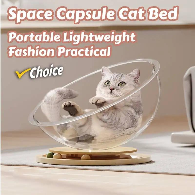 Space Capsule Cat Bed All Seasons Universal Detachable Kittens Hammock Easy Cleaning Small Pets Bed Toy for Cats Kitty Kitten