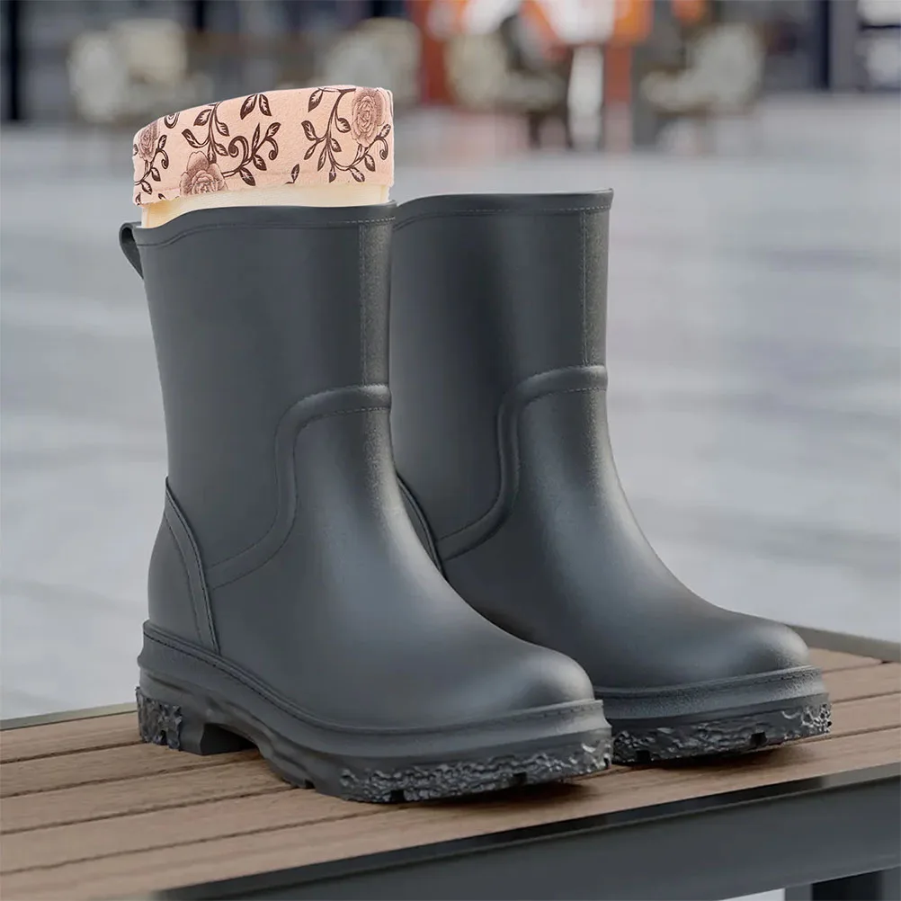 Regenlaarzen Binnenhoes Thermische sokken Voeringen voor koud weer Lang Zwart Dames Heren Waterdicht Warm geïsoleerde laarshoezen