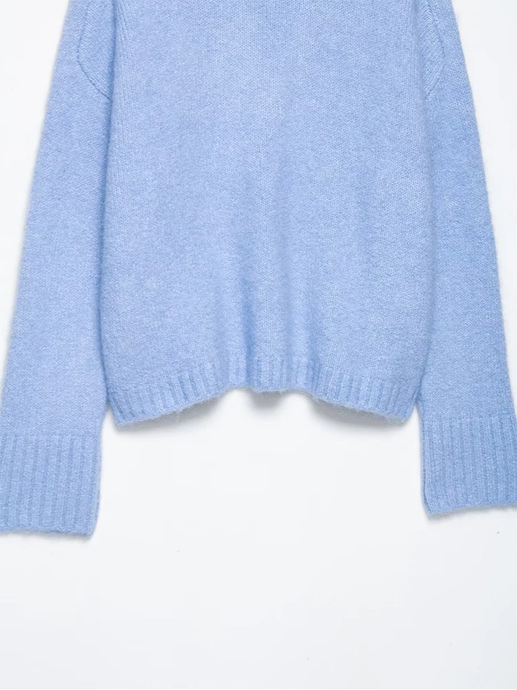 Damski sweter zimowy w stylu vintage, ciepły, z długim rękawem, modny, z dekoltem w serek, luźny, w stylu high street, casualowy, 2 kolory, miękki sweter.