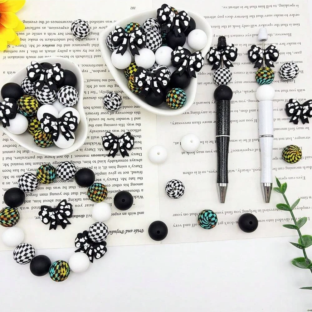 8/25PCS Spot Bow Thema 3D Kreatives DIY Perlenhandwerk, verwendet für Stift, Schlüsselanhänger, Schmuckzubehör, Künstlerbedarf – Detail 7