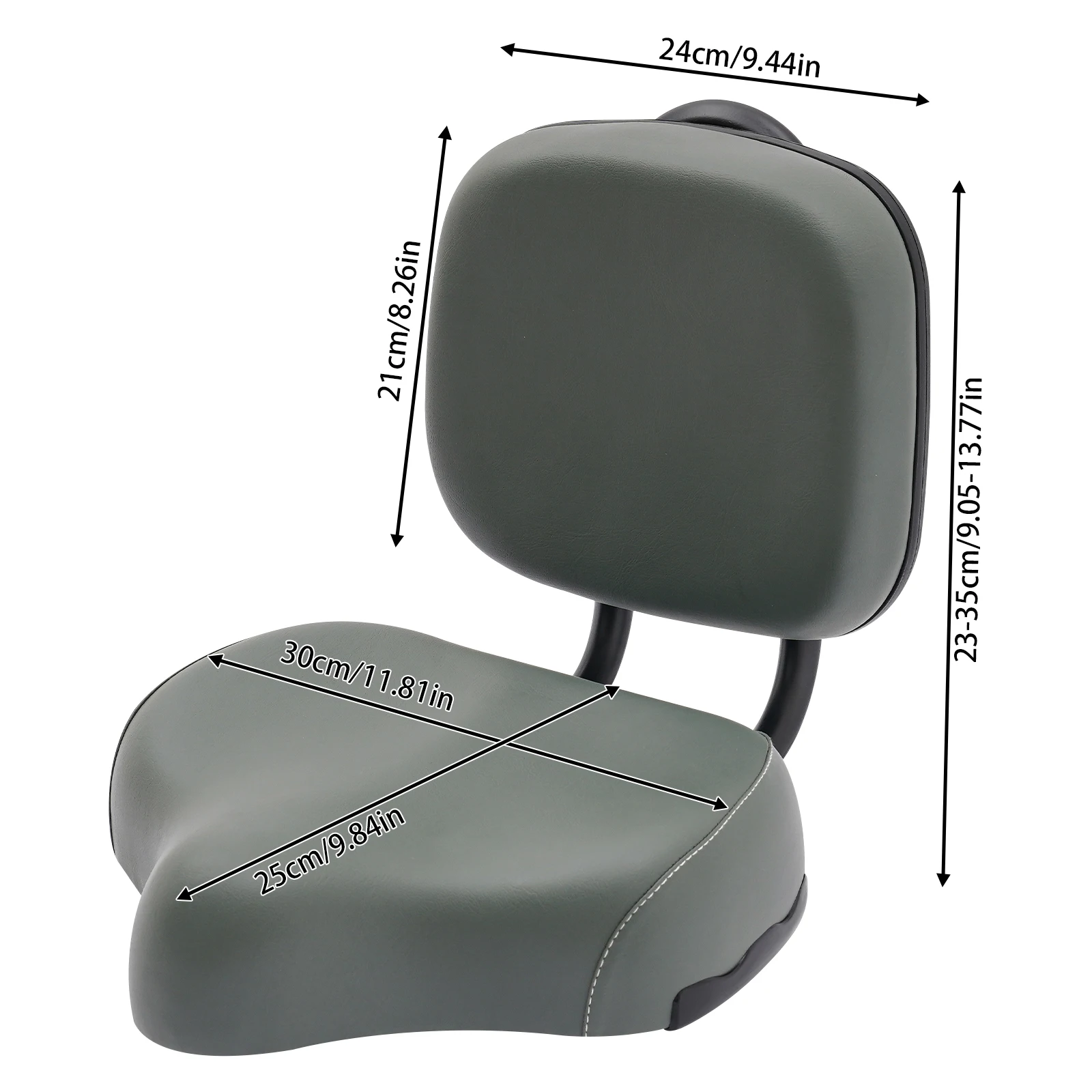 

Gray Tricycle Seat with Backrest, Extra Wide Tricycle Saddle Seat with Back Support, Comfortable Exercise Tricycle Seat Cushion