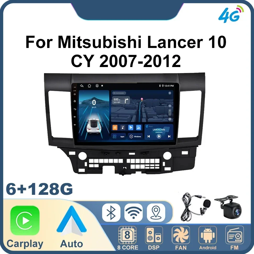 

Android Auto 2 Din 9" Car Radio GPS Navigator for Mitsubishi Lancer 10 CY 2007-2012 Carplay 4G Autoradio 2 Din Stereo WIFI BT FM