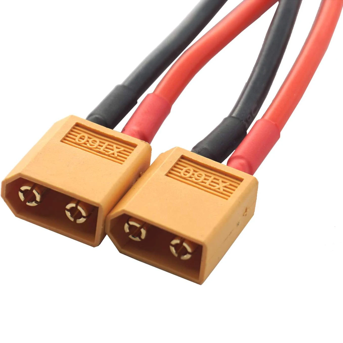 2PCS 14AWG XT60 Parallel Battery Connector 2-Male to 1-Female XT-60 Cable Dual Extension Y Splitter Harness Adapter for RC