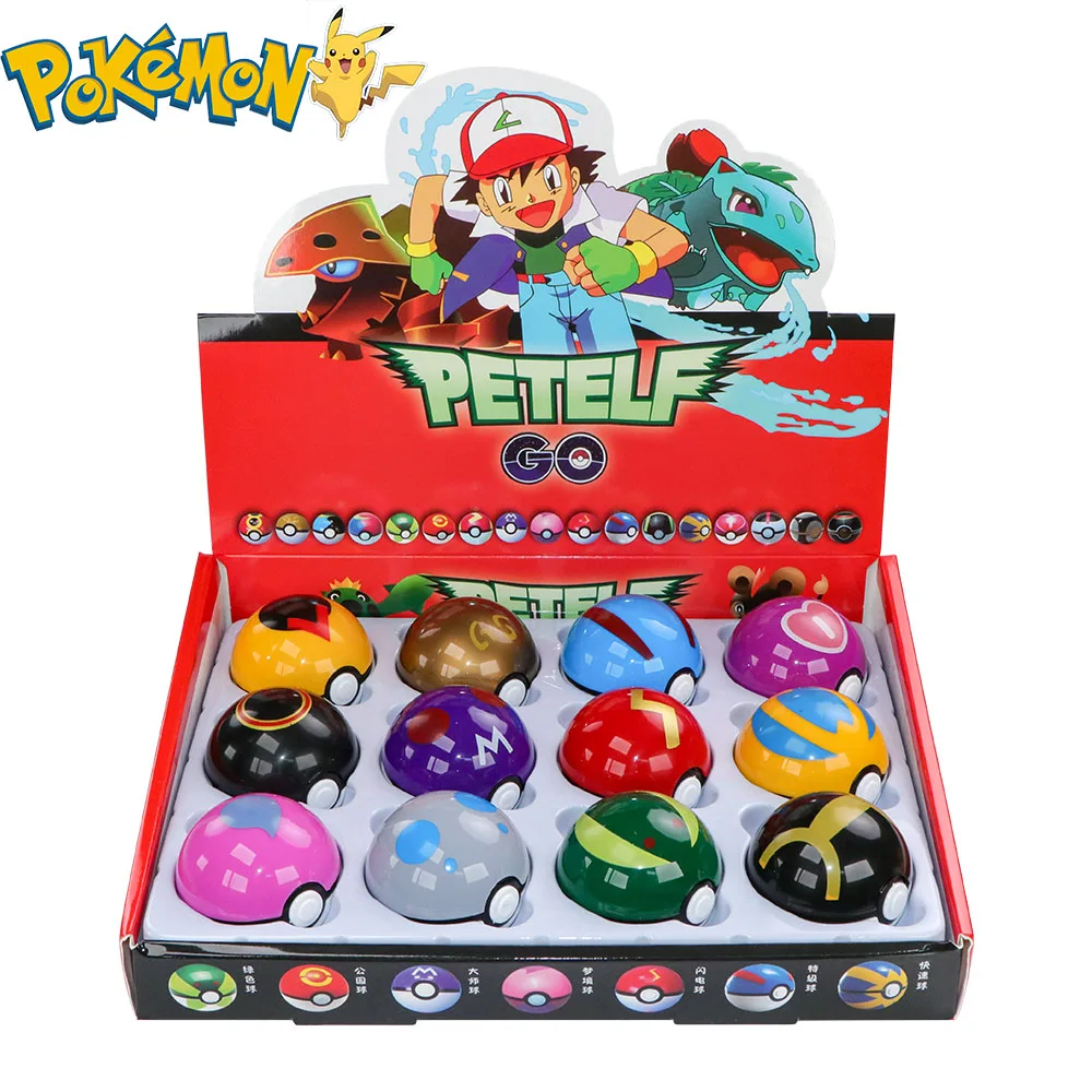 12Pcs Pokemon Figure Pokeball Toys Pikachu Charmander Anime Figure Kawaii Doll Poke Ball Collect Accessories Kids Birthday Gifts