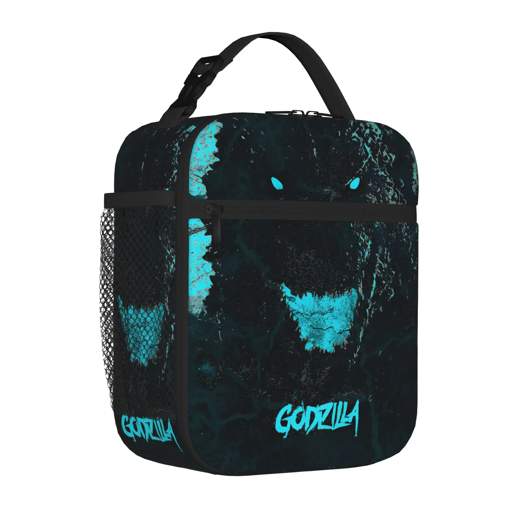 1 Piece Portable Lunch Container Tsunami Monster  Zipper Closure Durable Pocket Godzilla  For Lunch Lunch Box Bag