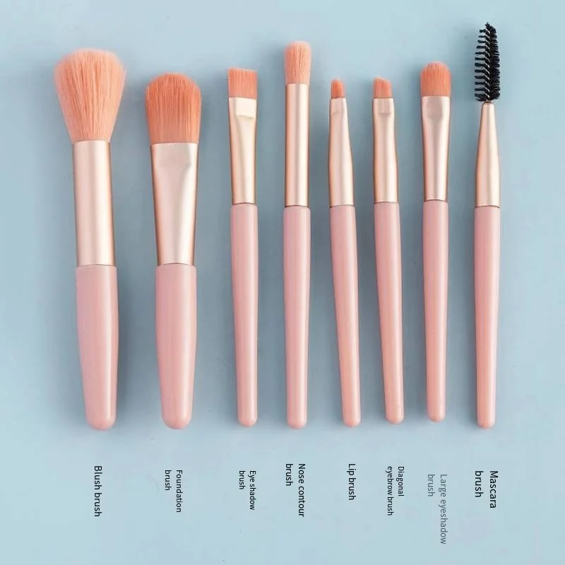 New 8Pcs Makeup Brush Set Makeup Concealer Brush Blush Loose Powder Brush Eye Shadow Highlighter Foundation Brush Beauty Tools