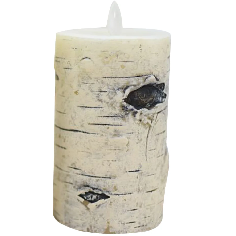 Birch Bark Light LED Lamp Romantic Operated Candles Lamps Electronic Component Lights Pillar for Party