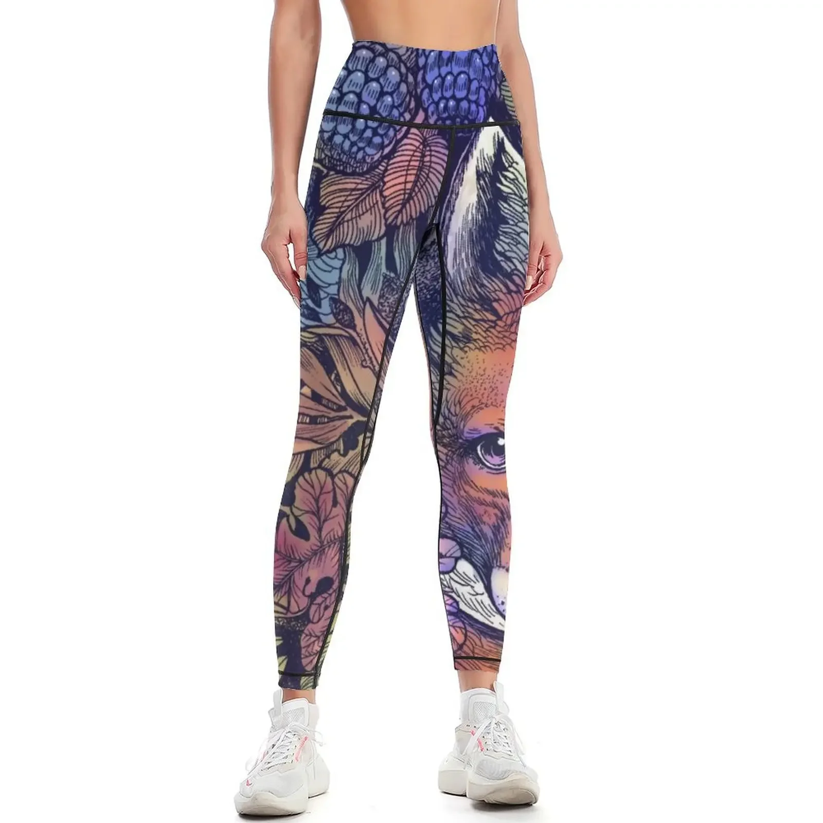 

Rainbow Hiding Fox Leggings gym's sportswear Women's tights Sportswear woman gym workout shorts Womens Leggings