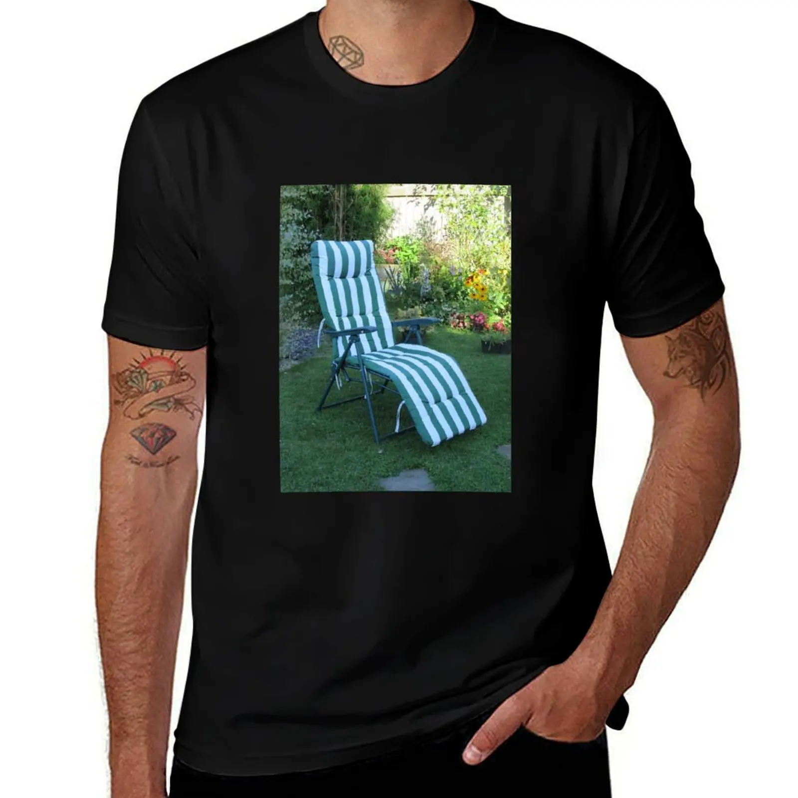

Dreaming Of Summer - Garden Sunlounger T-Shirt cotton man t-shirts heavyweights Luxury man t shirt men