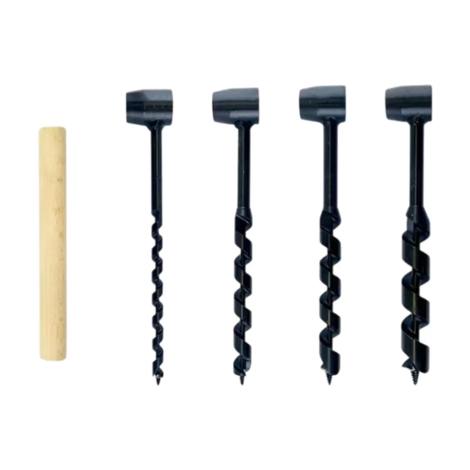 

Auger Drill Bit Heavy Duty Portable Hand Hole Maker with Wooden Handle Gear for Camping Emergency Bushcraft Outdoor Hiking