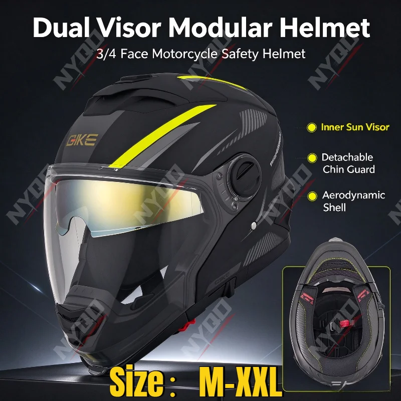 DOT Certified 3/4 Motorcycle Helmets, Male Electric Vehicle, Bluetooth Headset Interface Support, Riding Helmets