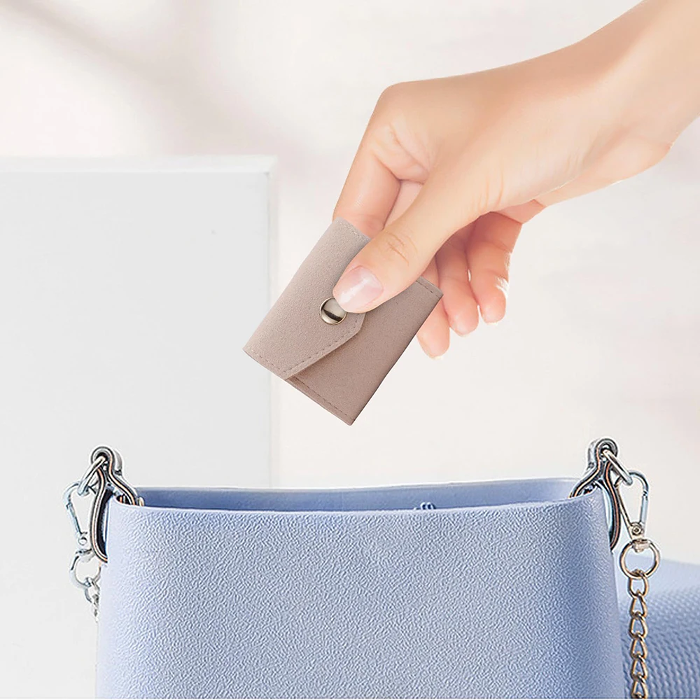 1 قطعة حافظة مجوهرات صغيرة منظم تخزين وظيفي حقائب مجوهرات قابلة للطي للخواتم والأقراط والقلائد وحقائب التعبئة للسفر #6