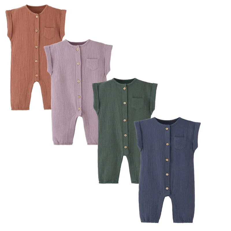 Monos de muselina para bebé, pelele para recién nacido, ropa de dormir infantil, pelele para niño pequeño