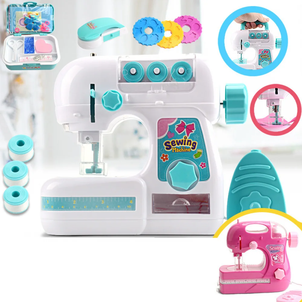 Kids Simulation Sewing Machine Toy Mini Furniture Educational Learning Design Clothing Bauble Creative Children\'s Toys for Girls