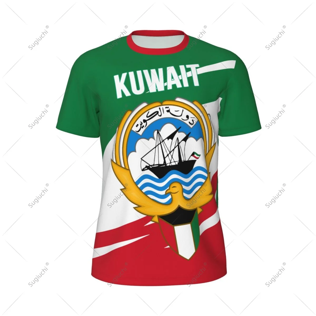 Kuwait Flag Men Sports T-shirt Women Tees jersey for Soccer Football Running Bike Tennis Fitness Fans view 2