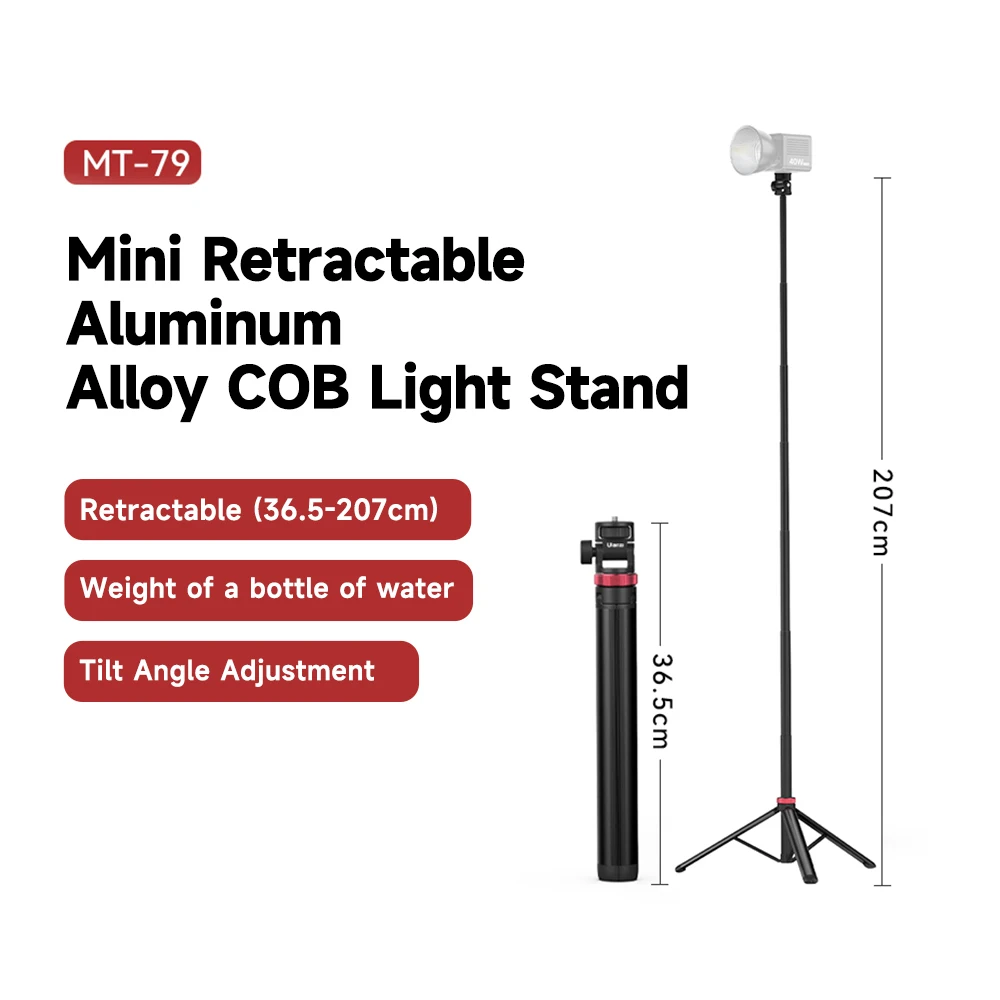 

MT-79 Tripod Extendable Tripod with 1/4'' Screw for DSLR Camera Smartphone Fill Light Microphone