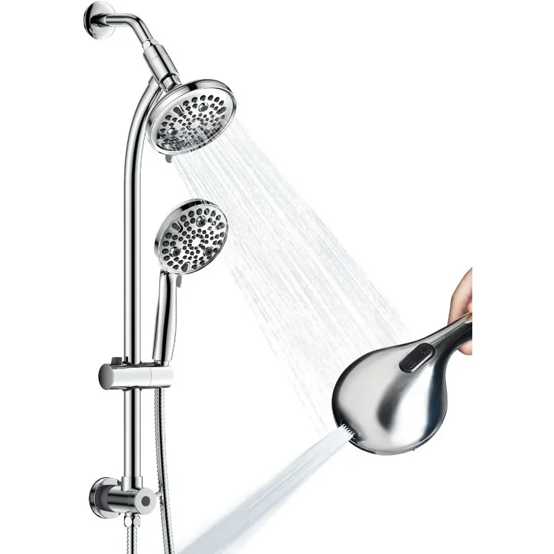 High Pressure Handheld/Rain 82-mode 3-way Shower Head Combo with 25.75