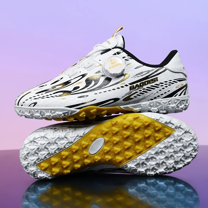 

Пара детских четырехсезонных кожаных футбольных бутсов с заклепками, износостойкие футбольные бутсы, размеры 28-39,MZ-307-1