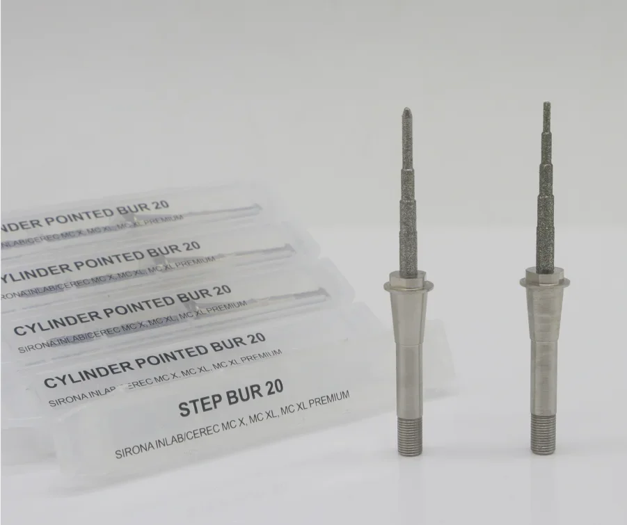 Sirona Inlab Cerec MCXL Bur Step Bur MCXL أسطوانة طحن ديسيليكات الليثيوم مدببة Bur 12S وFisher10 لمختبر CADCAM الأسنان #4