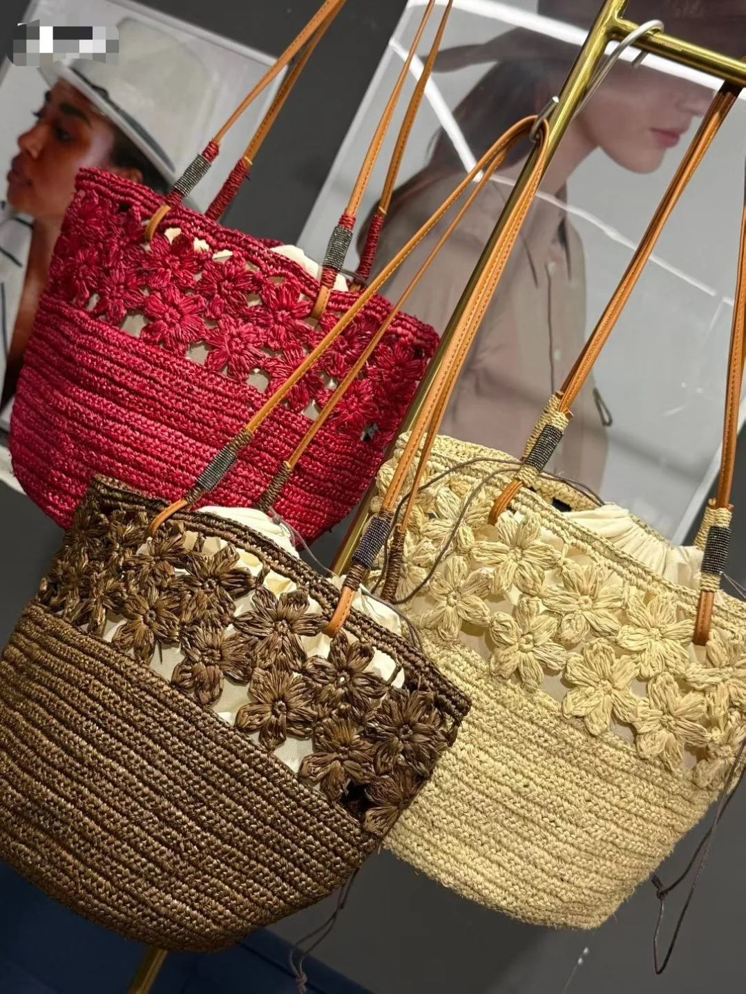 

Spring/Summer New Arrival: Women'S Raffia Woven Shoulder Bag — Large Capacity, Vacation-Style Commuter Handbag