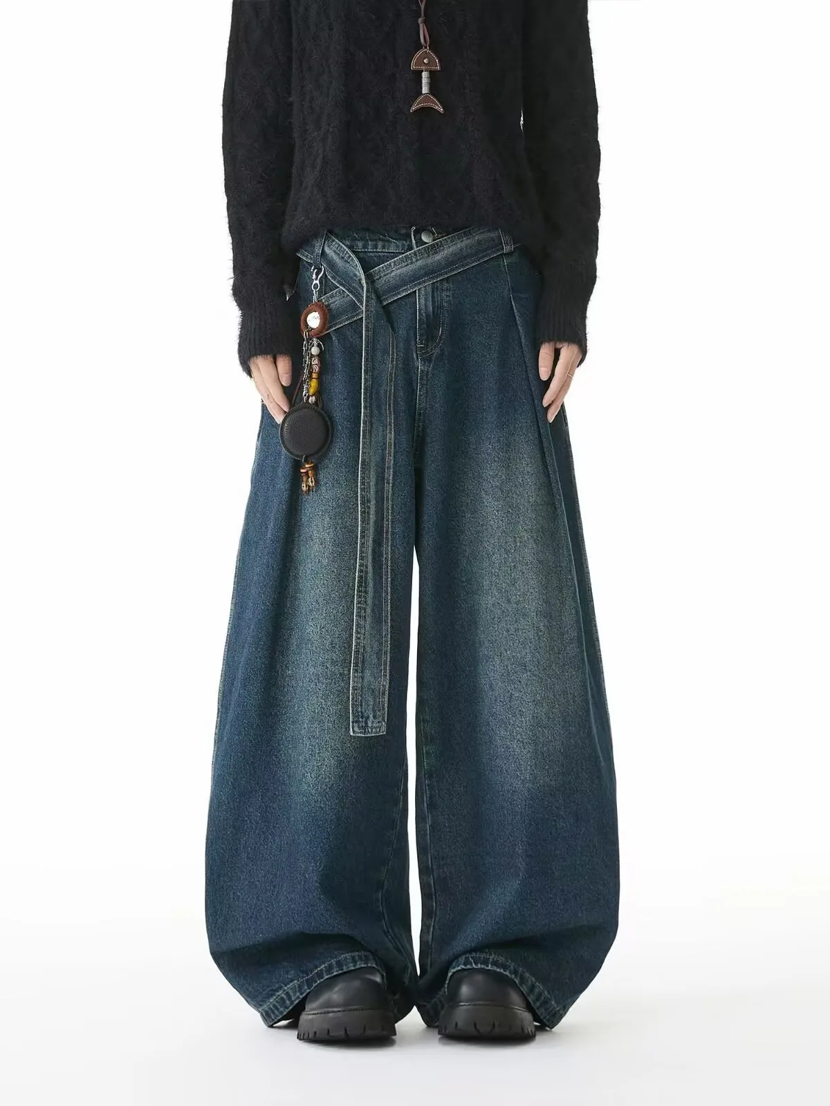 

Streetwear Aesthetic Jeans Men Vintage Washed Oversized High Street Baggy Denim Pants