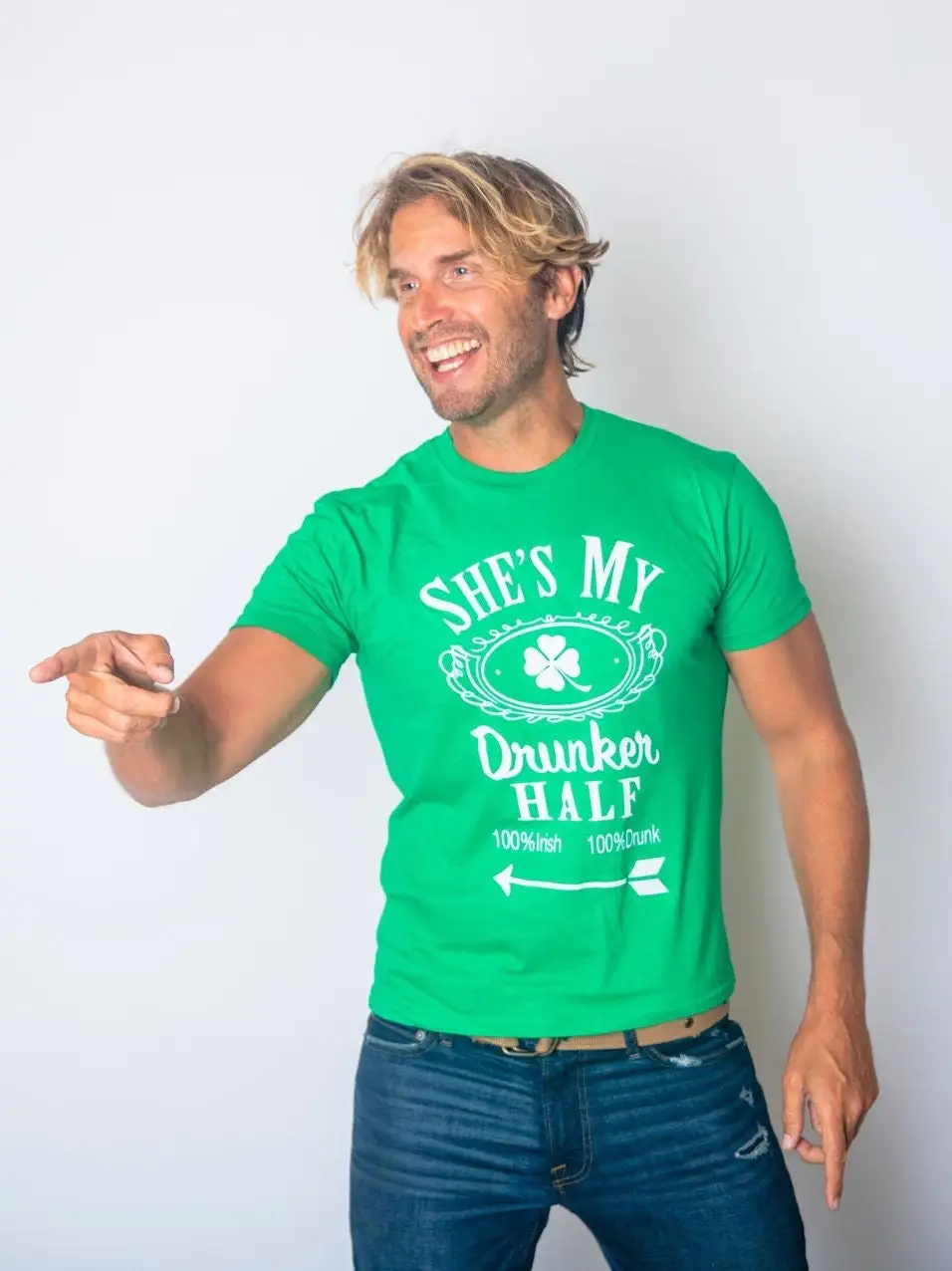 Drunk Irish Top Drinking T Shirt Pub Crawl His N Hers Tops Joke Mens Shes My Drunker Half