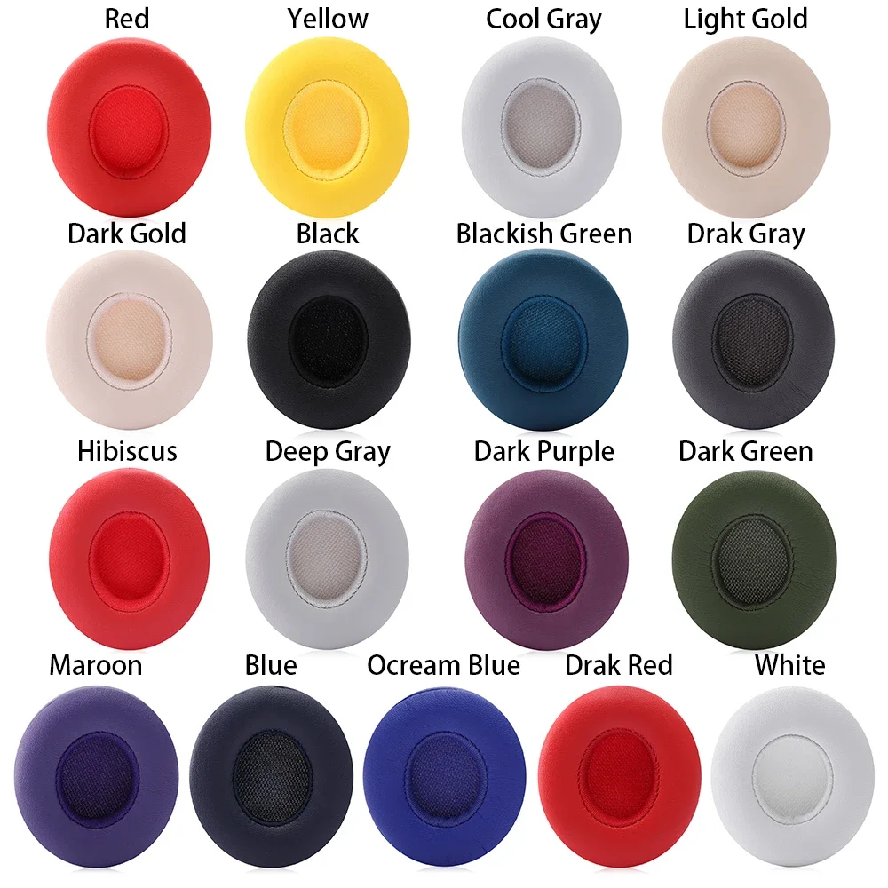 White Print Earpads For Beats Solo 2 & 3 - Enhanced Comfort, Stylish Design.