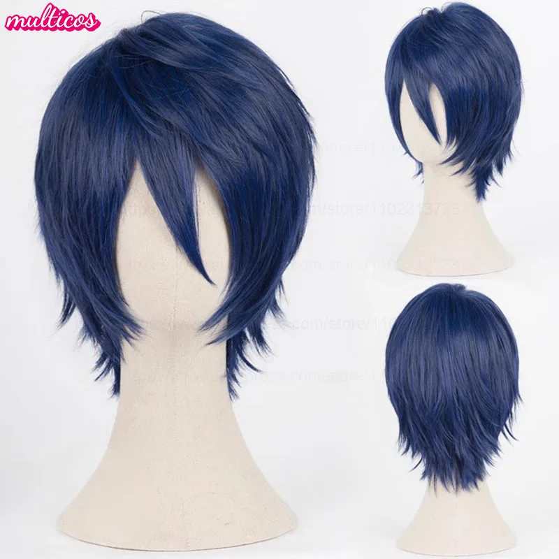 Farben Kurze Gerade Cosplay Perücke Layered Shaggy Flauschig Rot Rosa Braun Grün Blau Hitzebeständige Kunsthaar Party Anime Perücken – Detail 19
