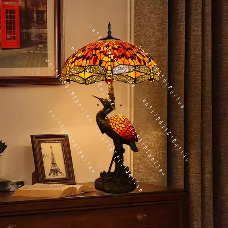 American Nostalgic Retro Pure Handmade Art Decoration Rural Pastoral European Living Room Bedroom Desk Lamp