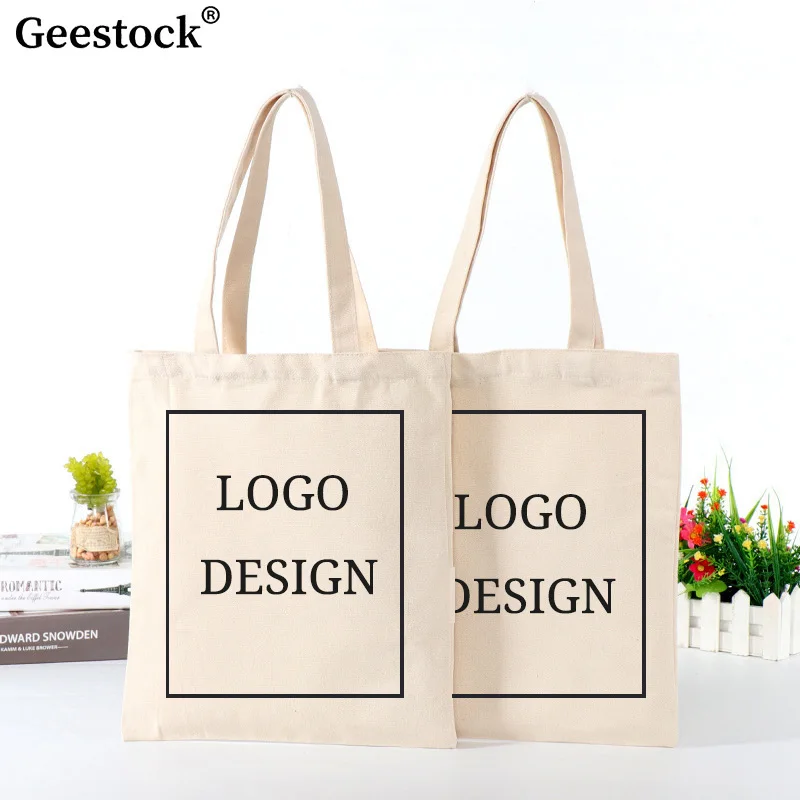 

Geestock Customized Canvas Bag Printing Snowman Reindeer Gift Tote Bag Christmas Gift Diy Canvas Bag Reusable Shopping Bag