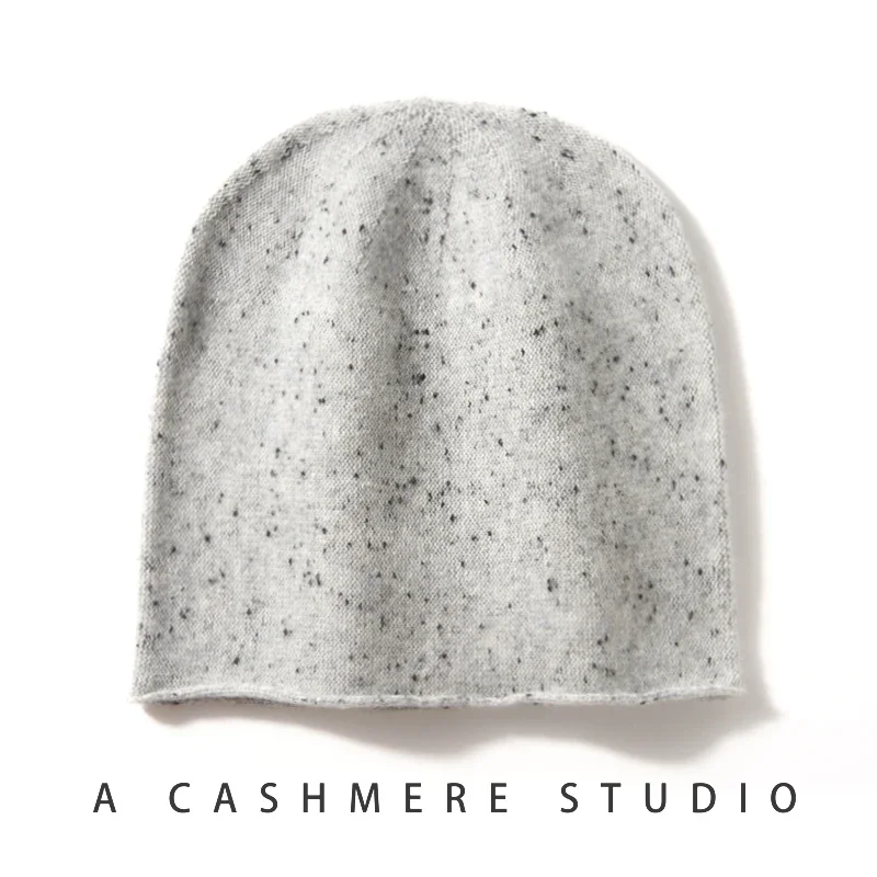 Oferta specjalna Damska wełniana kaszmirowa 35% luźna czapka typu beanie Proste, solidne czapki z podwiniętym brzegiem Ciepła czapka do spania