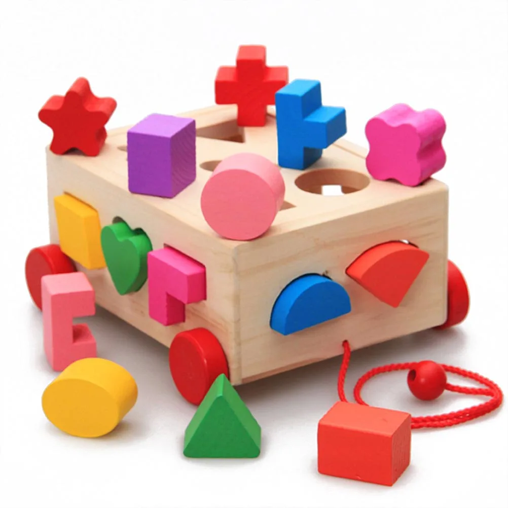 Form passendes Anhänger-Spielzeug, pädagogisches Holz, Holzbausteine, Grafiken für Kinder