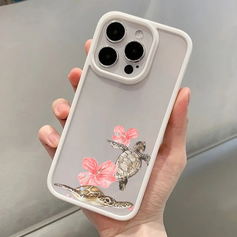 Cute Sea Turtle Floral Phone Case for Redmi 14C 13C 12C 4G Xiaomi Redmi Note 14 13 12 10 9 11 Pro Plus 5G Clear Shockproof Cover - view 4