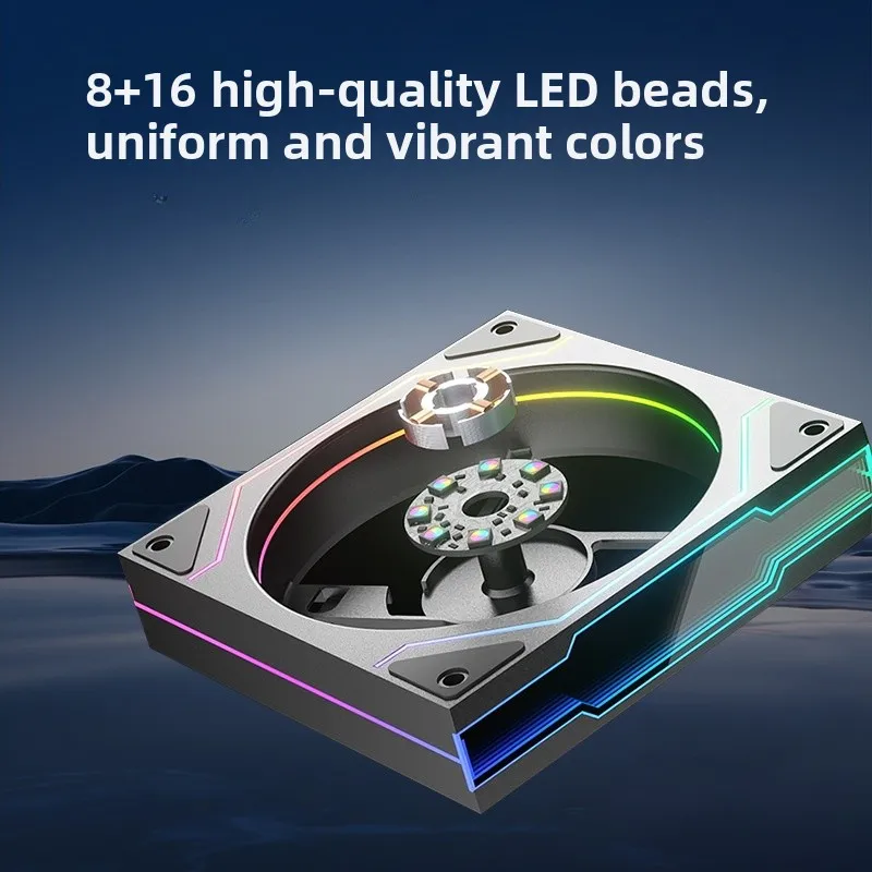 عالية السرعة التحكم في درجة الحرارة مروحة حالة الكمبيوتر 12 سنتيمتر الصامت ARGB متوهجة الأبيض بالوعة الحرارة مروحة للكمبيوتر المكتبي #3