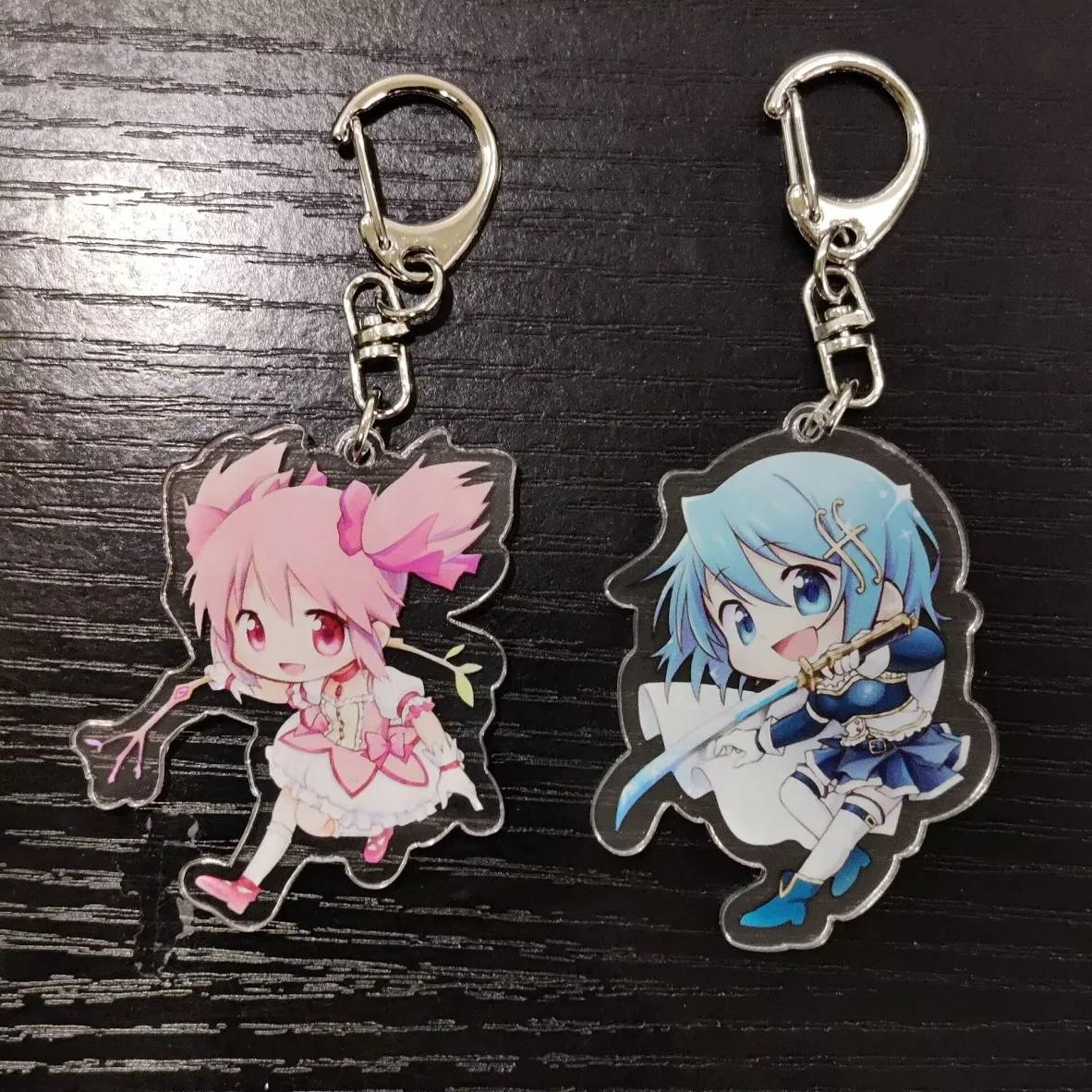 

Anime Puella Magi Madoka Magica Figures Tomoe Mami Akemi Homura Cosplay Acrylic Key Chains Cute Decor Pendant Keyrings Fans Gift