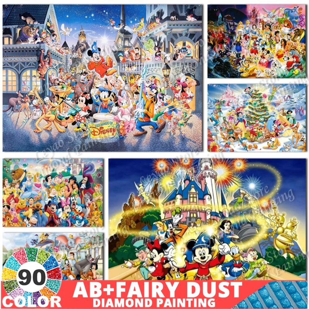 90 Colour AB Fairy Dust Disney Characters Mickey Mouse DIY Diamond Painting Donald Duck Mosaic Cross Stitch Embroidery Kit Decor