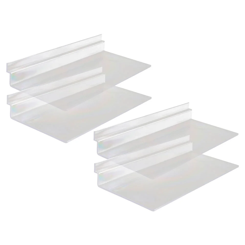 

4pcs Transparent Shoe Rack Storage Shelving Wall Display Retail Clear Accessories Shoe ganizer Home Store Display