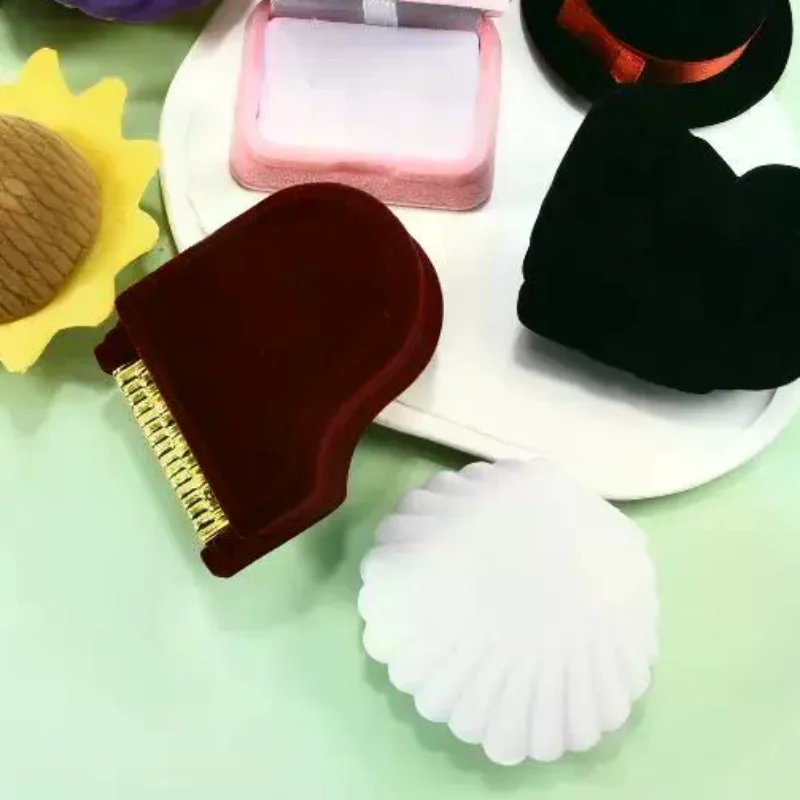 Exquisite Velvet Jewelry Container 1Pc Decorative Ring Earring Necklace Bracelet Box for Wedding Gift