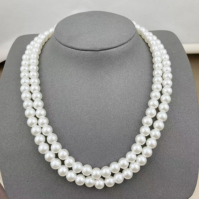 fnaf 2 rupee item Y2k Pearl Necklaces Women Electro Galvanized Collares Girl 2 Layer White Pearl Beads Choker Necklace 목걸이